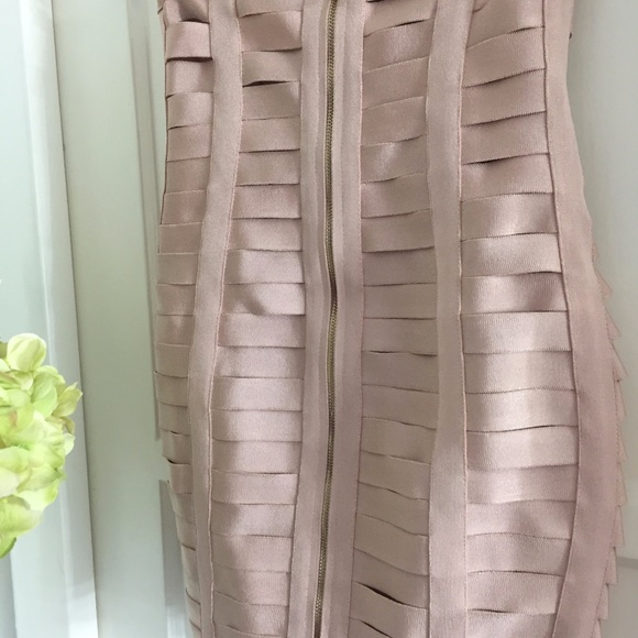 NEW! DESIGNER COUTURE PINK BANDAGE STRAPLESS DRESS - Picture 10 of 16